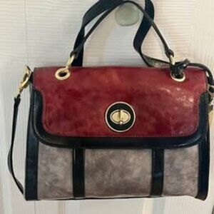Koret VTG Satchel Handbag Purse tricolor block